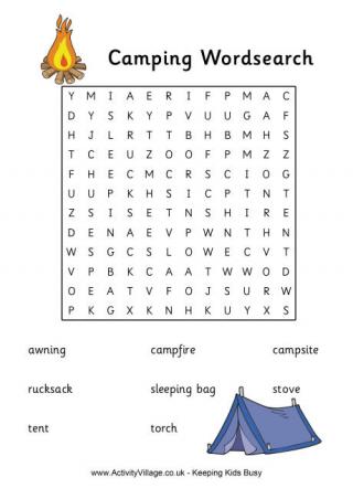 Camping Word Search