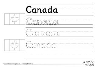 Canada Handwriting Worksheet