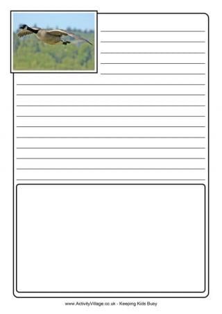 Canadian Goose Notebooking Page