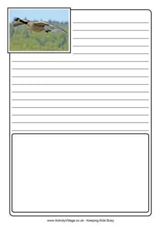 Canadian Goose Notebooking Page
