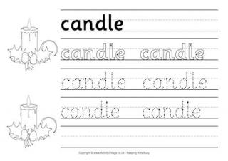 Candle Handwriting Worksheet