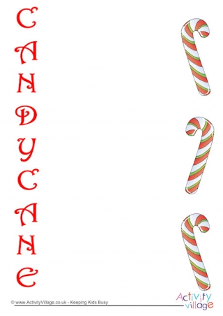 Candy Cane Acrostic Poem Printable