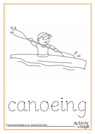 Canoeing Word Tracing