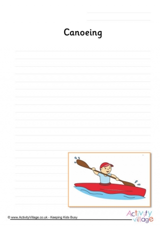 Canoeing Writing Page