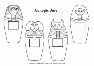 Canopic Jars Colouring Page