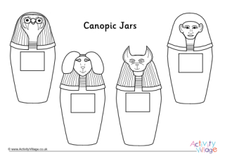 Canopic Jars Colouring Page