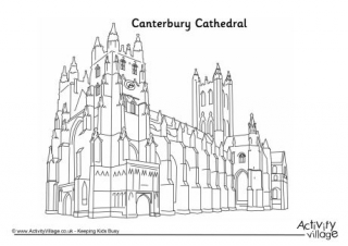 Canterbury Cathedral colouring page