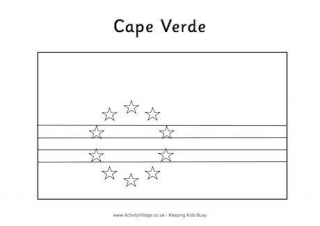 Cape Verde Flag Colouring Page