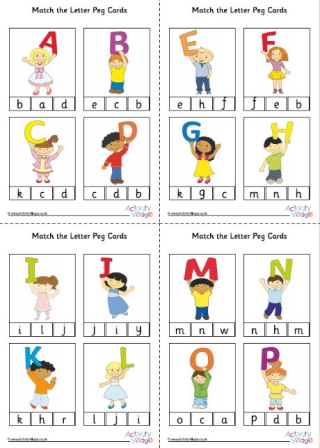 Capital Letter Lowercase Letters Peg Cards