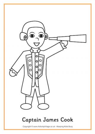 Captain Cook Colouring Page