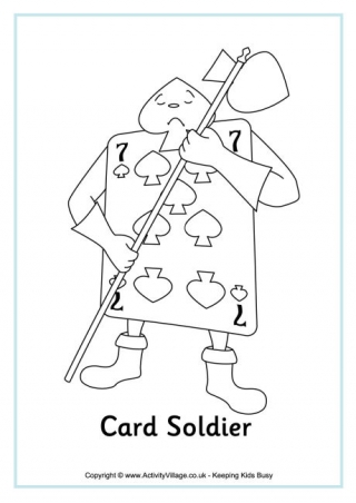 Card Soldier Colouring Page