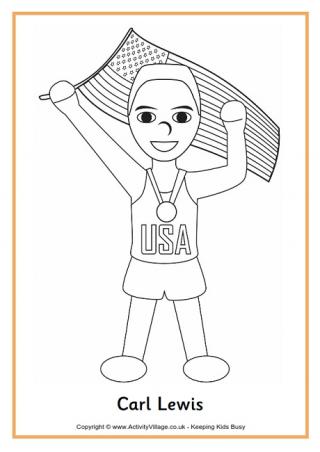 Carl Lewis Colouring Page