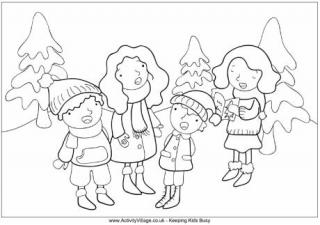 Carol Singers Colouring Page 2