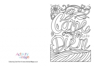 Carpe Diem Colouring Card