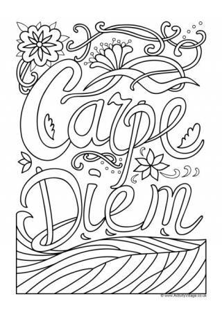 Carpe Diem Colouring Page