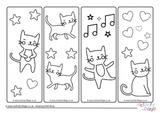 Cats Cute Colouring Bookmarks 