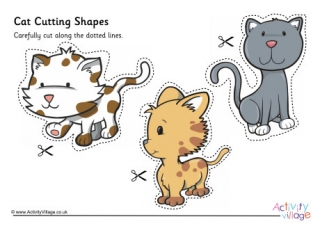Cat Cutting Shapes