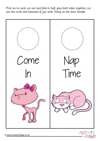 Pink Kitten Door Hanger