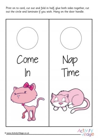 Pink Kitten Door Hanger