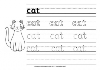 Cat Handwriting Worksheet