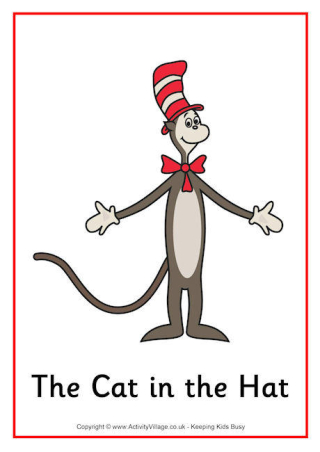 Universal image within cat in the hat printable Sassy image pertaining to cat in the hat printable