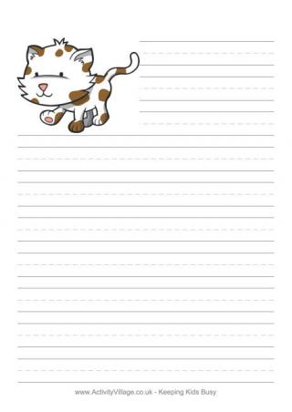 Cat Writing Paper