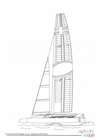 Catamaran Colouring Page
