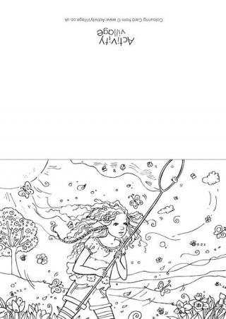 Catching Butterflies Colouring Card