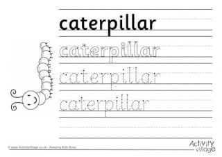 Caterpillar Handwriting Worksheet