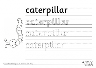 Caterpillar Handwriting Worksheet