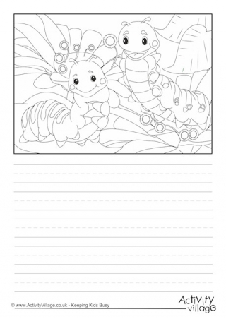 Caterpillars Scene Story Paper