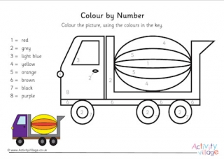Cement Mixer Colour By Numbers