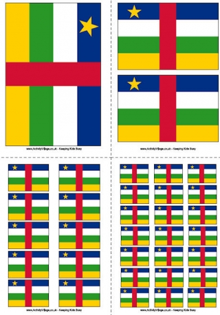 Central African Republic Flag Printable