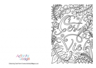 C'est La Vie Colouring Card