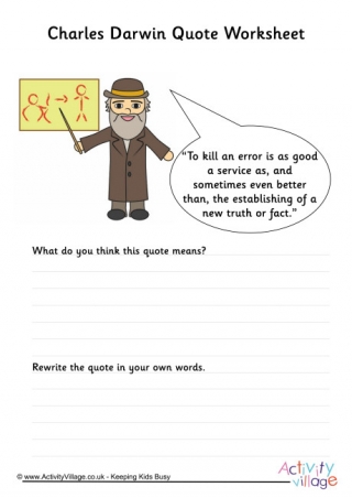 Charles Darwin Quote Worksheet