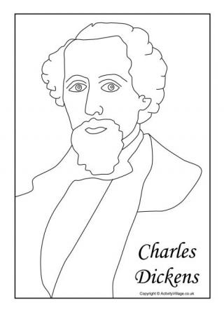 Charles Dickens Colouring Page 2