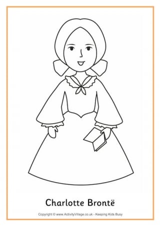 Charlotte Bronte Colouring Page