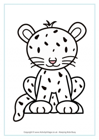 Cheetah Colouring Page