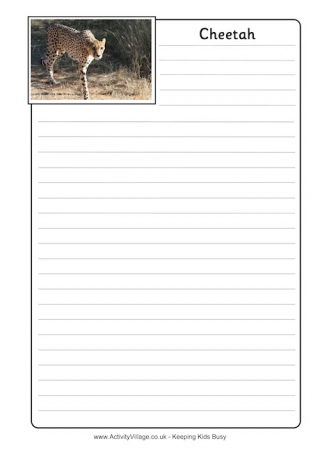 Cheetah Notebooking Page