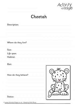 Cheetah Worksheet