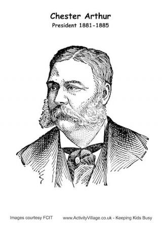 Chester Arthur Colouring Page