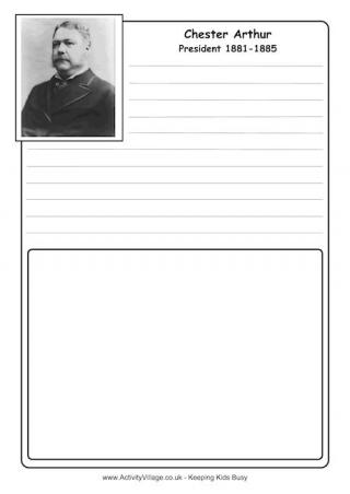 Chester Arthur Notebooking Page
