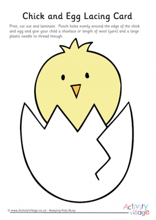 Chick and Egg Lacing Card