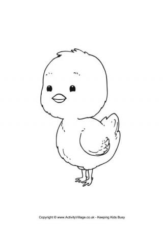 Chick colouring page 3