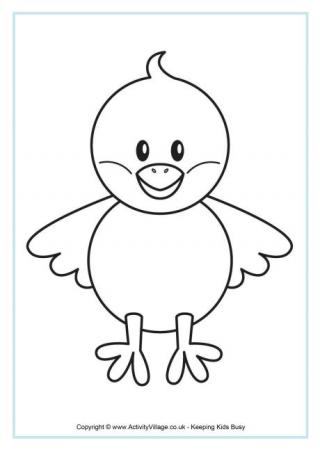 Chick Colouring Page