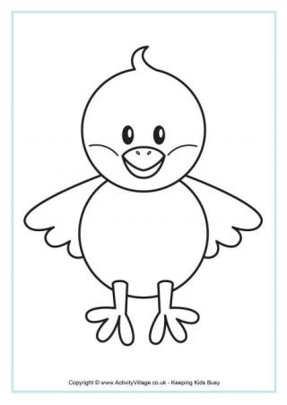 Chick Colouring Page