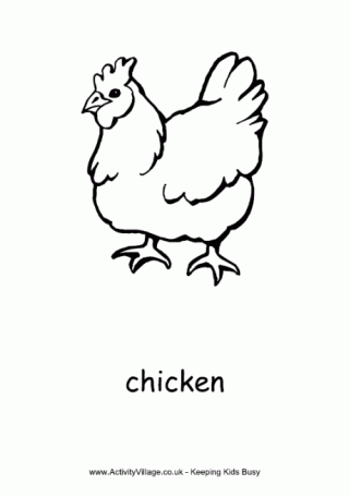 Chicken Colouring Page 2