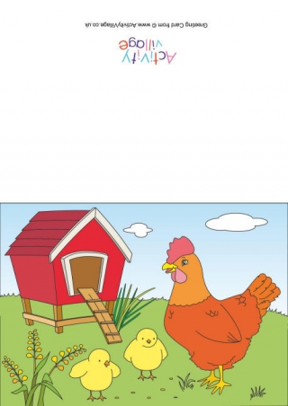 Chickens Scene Card