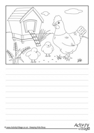 Chickens Scene Story Paper