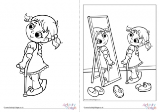 Children With Disabilities Colouring Page 13